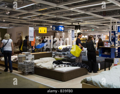 Bed Department - Ikea - Milton Keynes - Buckinghamshire Stock Photo