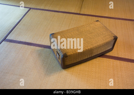 Antique wicker trunk Stock Photo