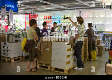 Lighting department Ikea store Milton Keynes Buckinghamshire Stock Photo