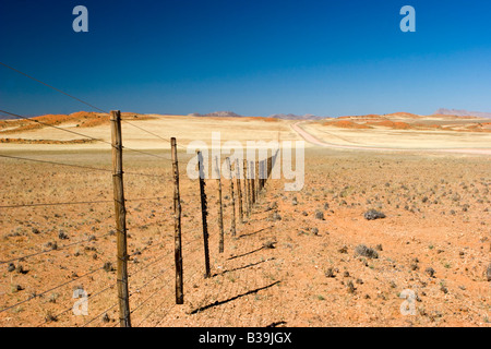 Fence in the Namib Desert, Namibia Stock Photo