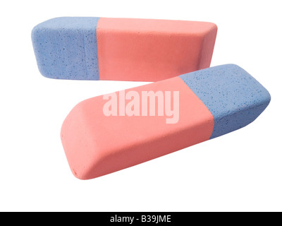 Erasers isolated on a white background Stock Photo