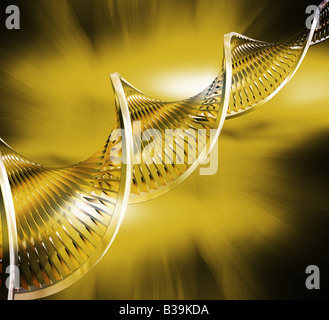 DNA strands on abstract background Stock Photo