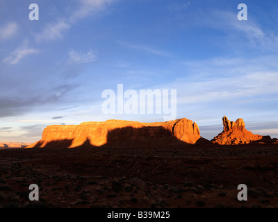 Scenic landscape of mesas in Monument Valley near the border of Arizona and Utah United States Stock Photo