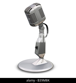3D render of a retro microphone Stock Photo