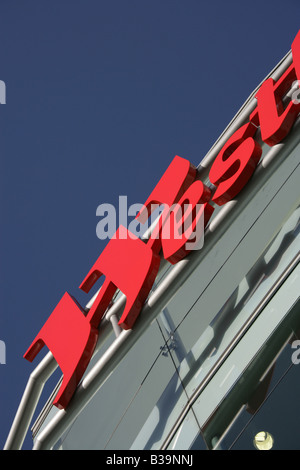 City of Derby, England. Westfield Derby shopping and leisure centre sign above Debenhams store London Road entrance. Stock Photo