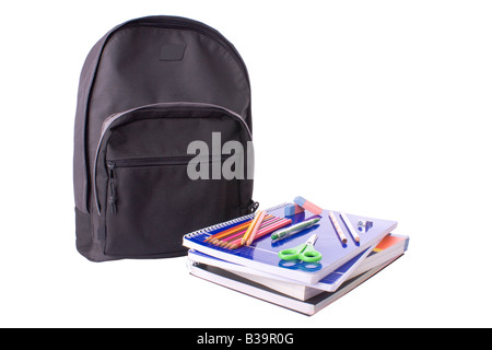 School material isolated on a white background Stock Photo
