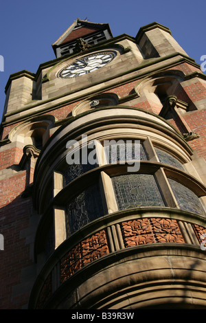 City of Derby, England. Derby Museum and Art Gallery with the Franco-Flemish tower and entrance to the library at the Wardwick. Stock Photo