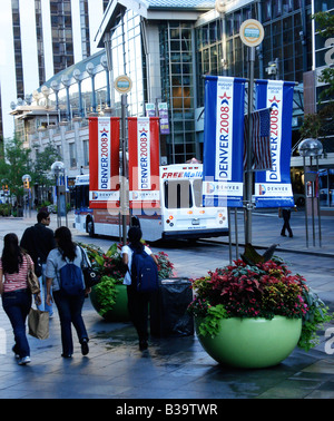 Downtown Denver during the 2008 Democratic National Convention. Stock Photo