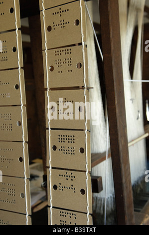 Jacquard loom with punch cards at Greenfield Village in Dearborn Michigan USA Stock Photo