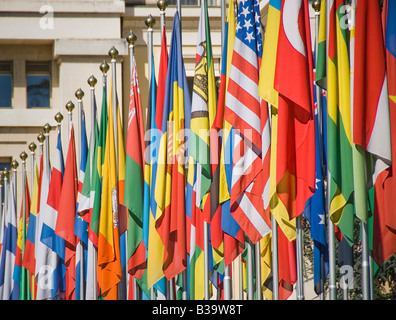 Flags of many nations outside the UN Stock Photo