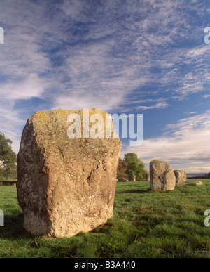 Long Meg and her Daughters Stone Circle, near Little Salkeld, Penrith, Cumbria, England, UK. Stock Photo