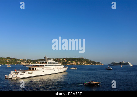 Larry Ellison super yacht Rising Sun in Villefranche sur Mer bay France Stock Photo