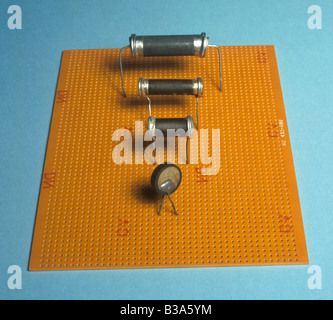 rod type thermistors mounted on breadboard Stock Photo