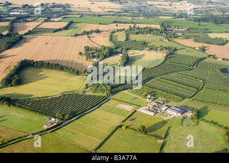 Aerial view of English countryside, Kent. UK Stock Photo