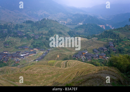 Yao Village of Dazhai, Longsheng, Guangxi Province, China Stock Photo