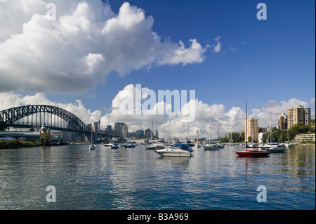 Australia, New South Wales, North Sydney, Sydney viewed from Lavender Bay /. morning Stock Photo