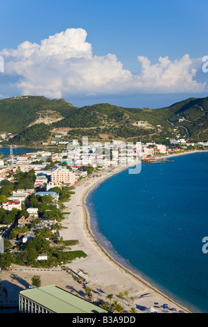 Caribbean, Netherlands Antilles, Sint Maarten, Great Bay and Philipsburg Stock Photo