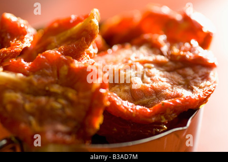 A cup of Sun Dried Tomatoes Stock Photo