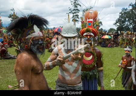 tribal dancers Goroka PNG Stock Photo