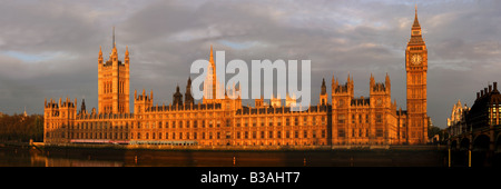 LONDON, UK - MAY 03, 2008:  Panorama view of the Houses of Parliament and Big Ben Stock Photo