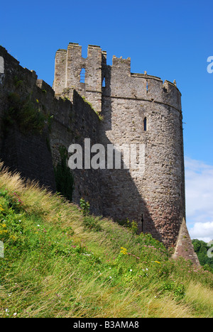 Chepstow Castle, showing Marten's Tower, Chepstow, Monmouthshire, Wales, United Kingdom Stock Photo