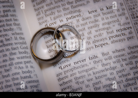 two wedding rings Stock Photo