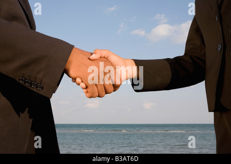 African businesspeople shaking hands Stock Photo