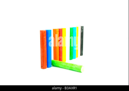 Oil Pastels Crayons Isolated Against A White Background Stock Photo - Alamy