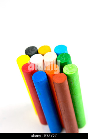 Oil pastels/crayons isolated against a white background Stock Photo - Alamy