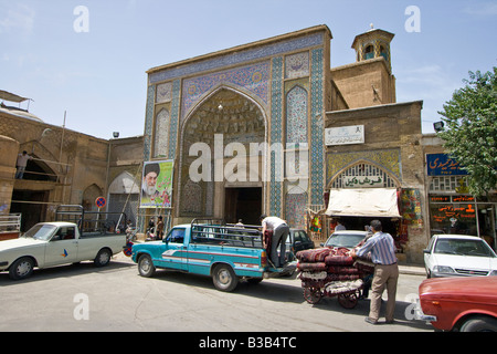 Entrance to Masjid Vakil or Regents Mosque in Shiraz Iran Stock Photo