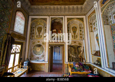 Ornate Decoration Inside an Old Jewish Home in Bukhara Uzbekistan Stock Photo