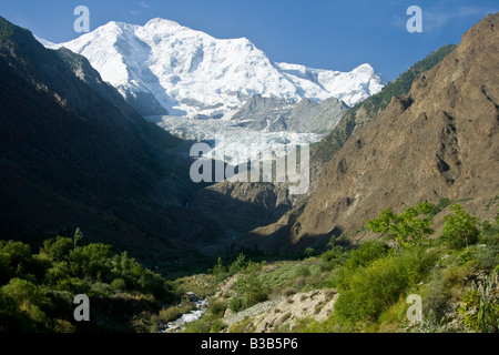 Mount Rakaposhi in the Hunza Valley in Northern Pakistan Stock Photo