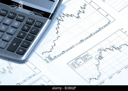 Stock Chart Papers Financial printed paper charts, graphs and diagrams Stock Photo ...