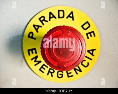 emergency stop button Stock Photo