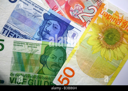 Banknotes of Holland Netherlands The guilder Dutch gulden Stock Photo