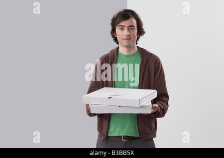 Portrait of Pizza Delivery Man Stock Photo