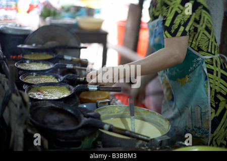Making Banh Khoai, Hoi An, Quang Province, Vietnam Stock Photo