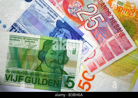 Banknotes of Holland Netherlands The guilder Dutch gulden Stock Photo