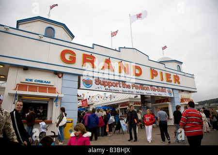 Entrance to the Grand Pier Weston Super MAre which suffered a large fire recently Stock Photo