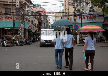 People Walking in City Street, Ho Chi Minh City, Vietnam Stock Photo