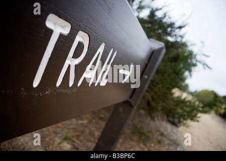Trail Sign, Torrey Pines State Park, La Jolla, California, USA Stock Photo