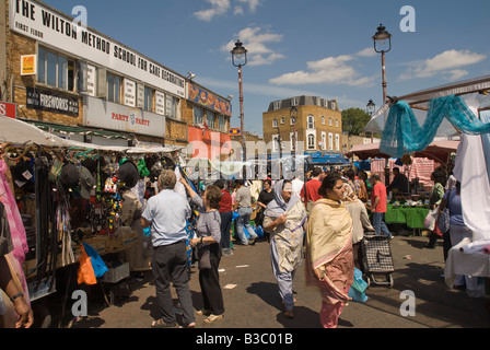 Ridley road fruit and vegetable market stall Hackney East London England UK Stock Photo