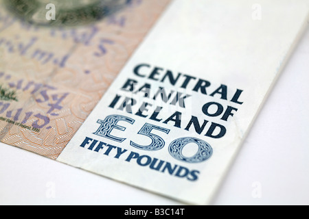 50 pound Irish Bank note from Ireland 50 Pounds 2001 (D.Hyde, piper) Stock Photo