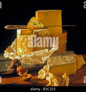 A selection of cheeses Stock Photo