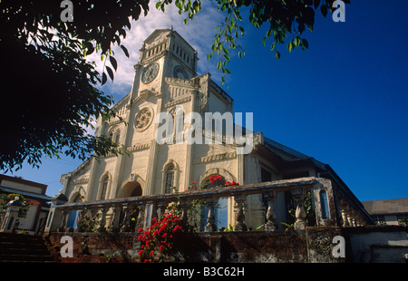 Pacific Islands, Kingdom of Tonga. Catholic Church in Neiafu, capital town of Vava'u Island. Stock Photo