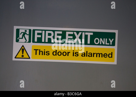 Fire Exit Only This Door Is Alarmed Stock Photo