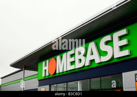 Homebase sign on a Homebase DIY Supersore in Harlow Essex UK Stock Photo