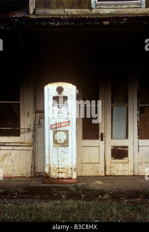 Old Gas Petrol Pump Station Stock Photo