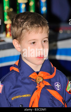 Young American Cub Scout in uniform Stock Photo