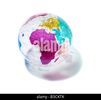 A transparent globe on white background with shadow Stock Photo